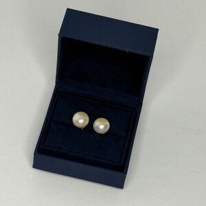12mm - 13mm 14kt Yellow Gold and Cultured Freshwater Pearl Stud Earrings